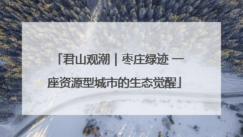 君山观潮｜枣庄绿迹 一座资源型城市的生态觉醒